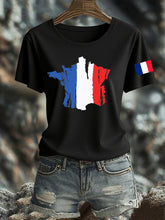 T-shirt imprimé drapeau français pour femme